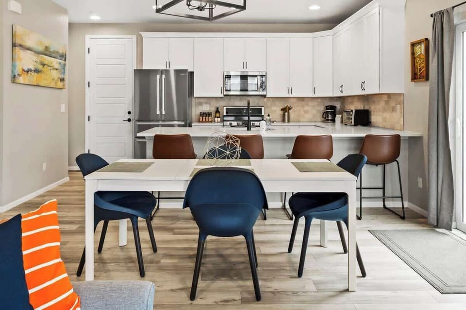 Dining area with additional bar-style seating