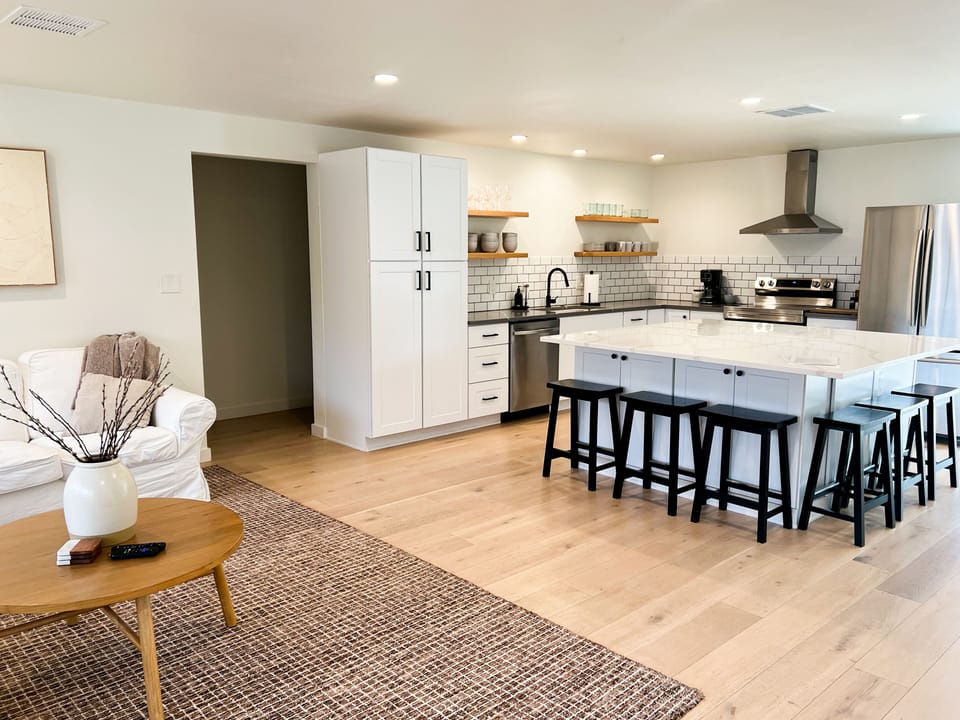Open concept kitchen and living room