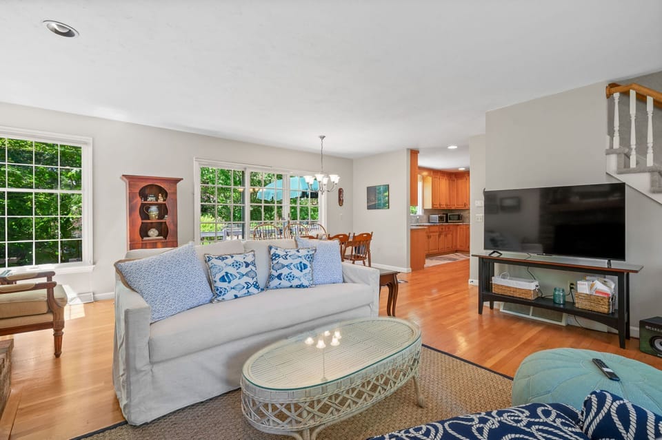 Comfy living room with flat screen TV