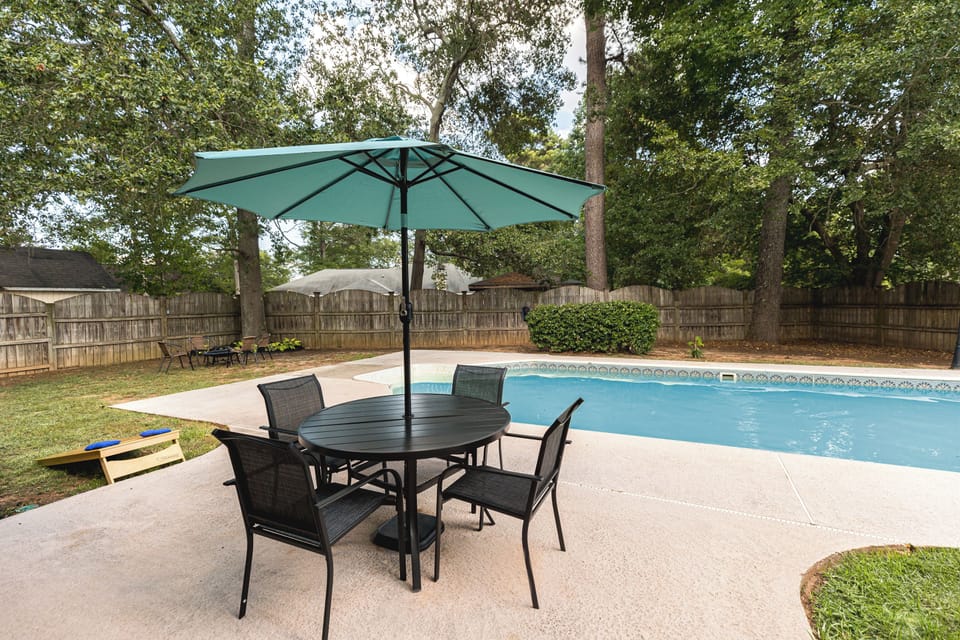Outdoor Pool with games & Seating