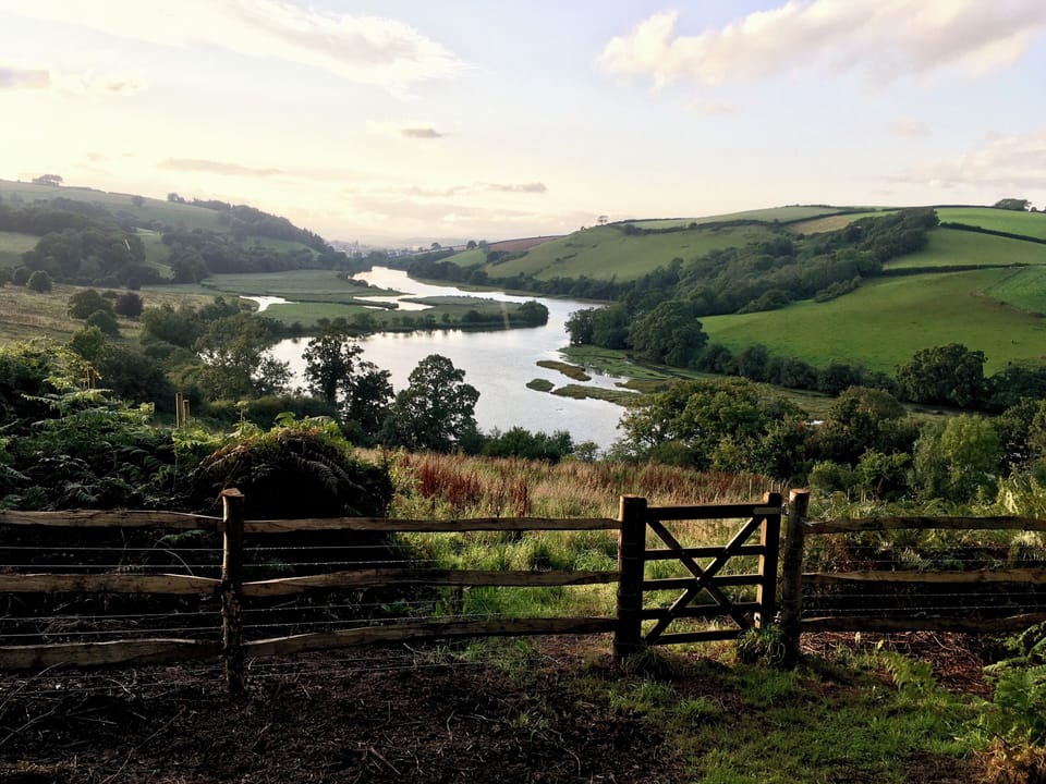 The River Dart valley towards Totnes from the footpath