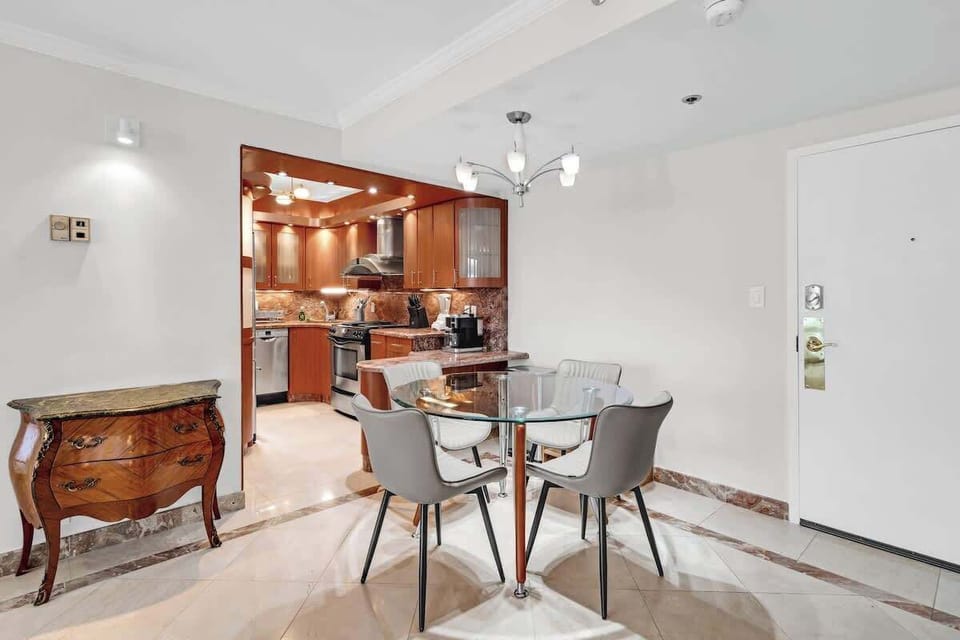 Stretch out in this spacious Airbnb—elegant seating, stylish dining, and room to relax or entertain.