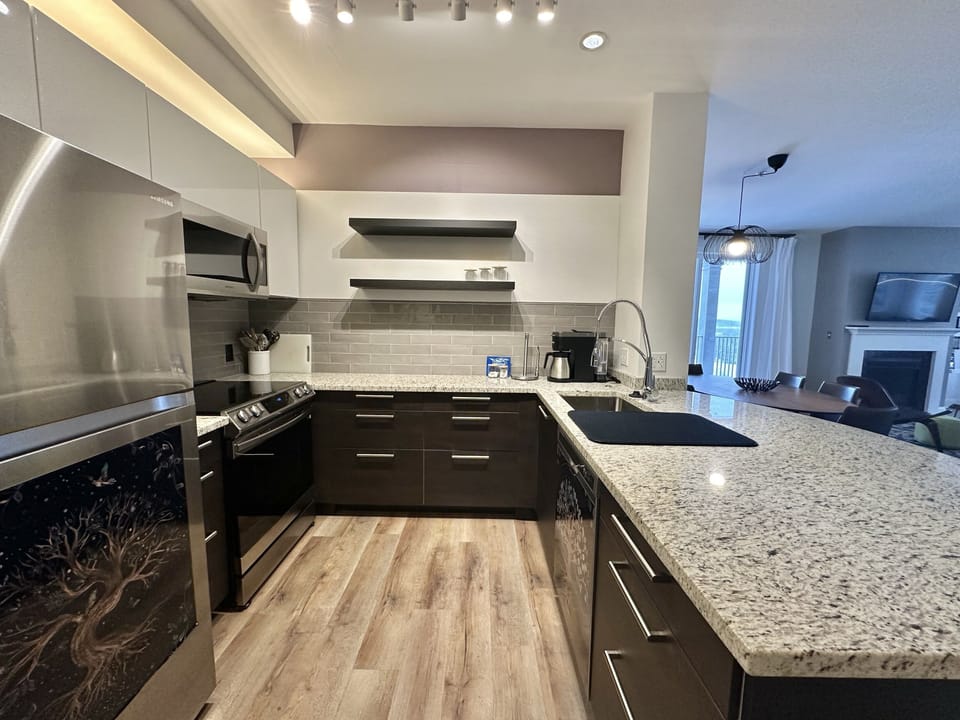 Indoors, Kitchen, Microwave, Floor, Sink