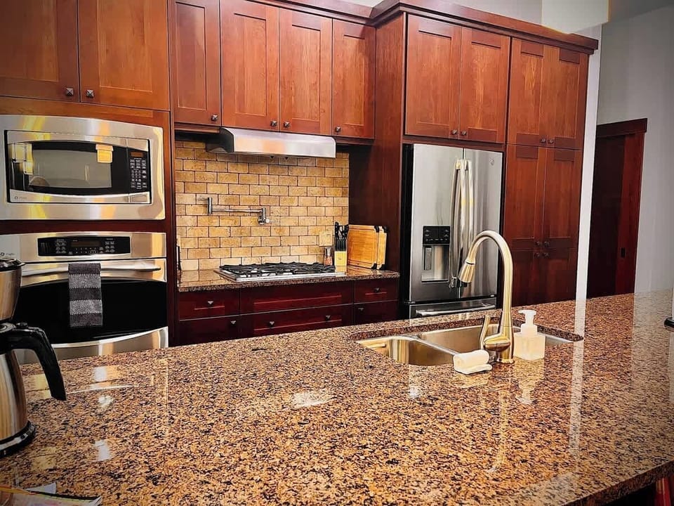 Cook and share. A functional kitchen setup for quick bites or big group dinners.