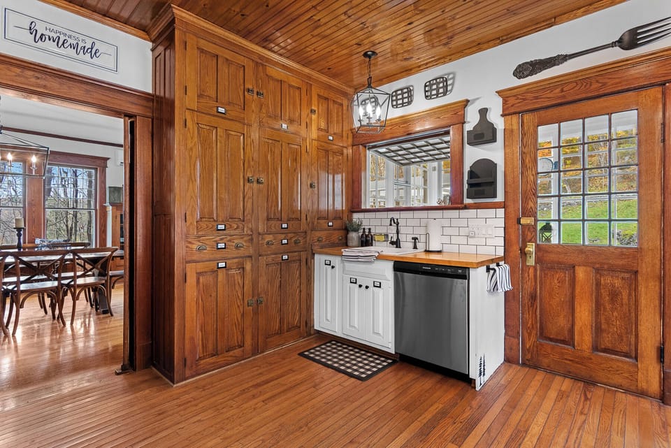 Kitchen with original cabinetry