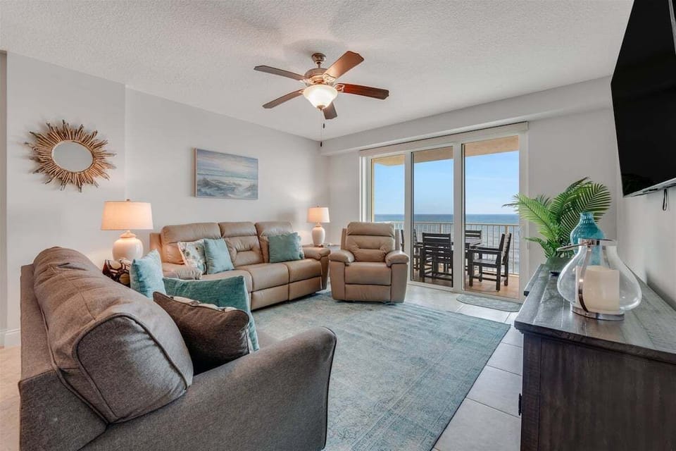 Breathtaking views from the living room of this high end condo