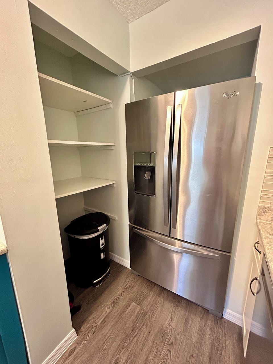 A large pantry and full refrigerator allow for plenty of storage for your stay.