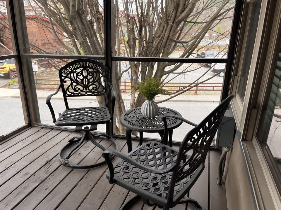 Outdoor screened front porch