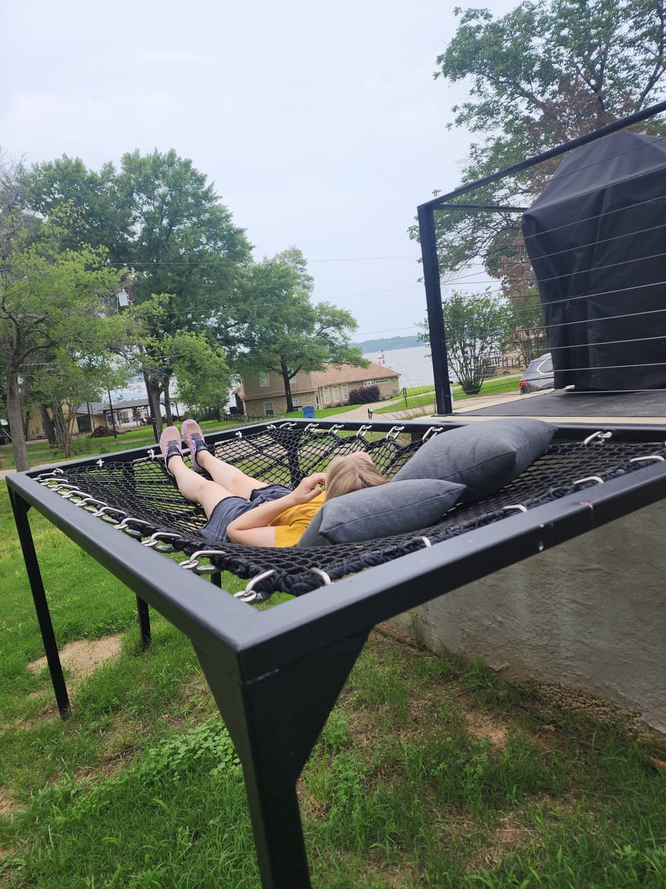 Our brand new Hammock Bed for sun-bathing, reading a book, or STAR Gazing!