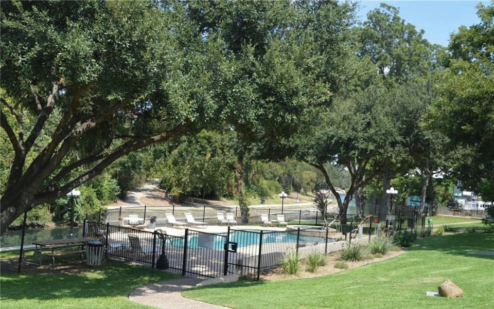 Pool overlooks the grounds and the river.