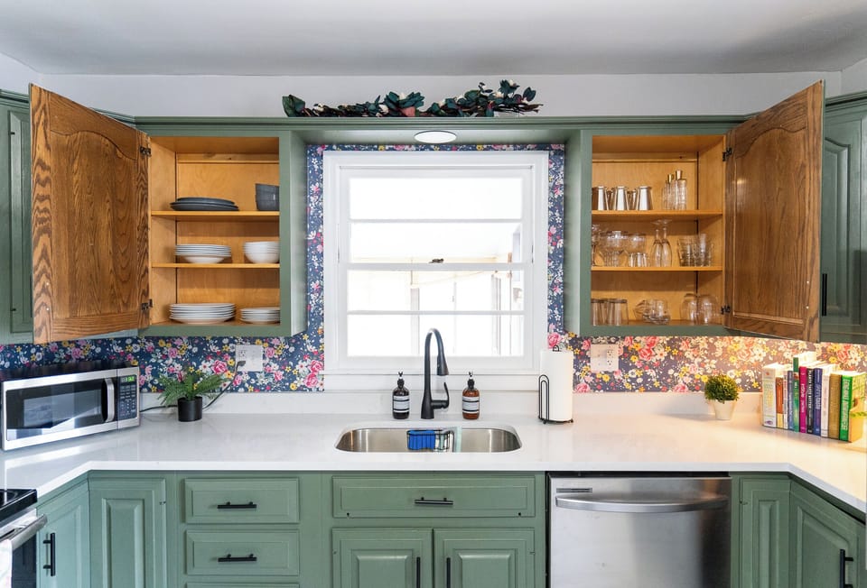 -Fully stocked kitchen
-Custom built bar top
-Comfy stools for seating