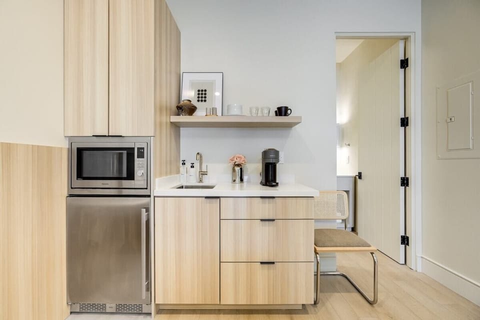 Kitchenette with Nespresso Coffee Machine and Mini Fridge - No Stove