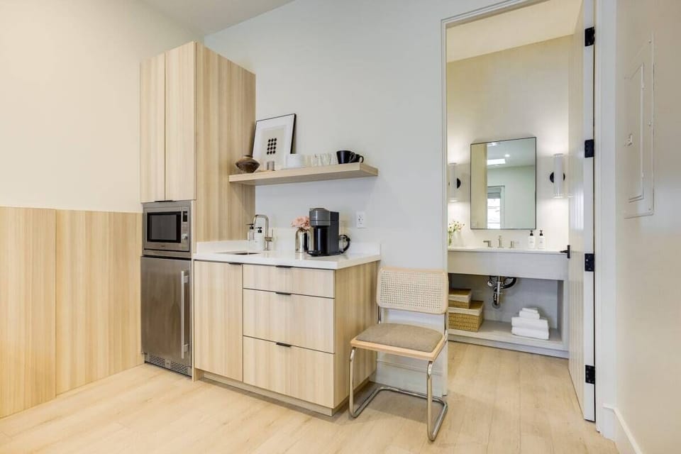 Kitchenette with Nespresso Coffee Machine and Mini Fridge - No Stove
