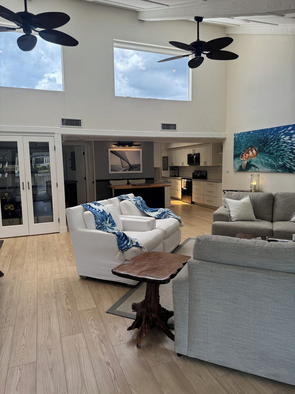 High ceilings and lots of light throughout!