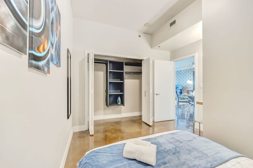 Cozy Bedroom With Stylish Blue Headboard