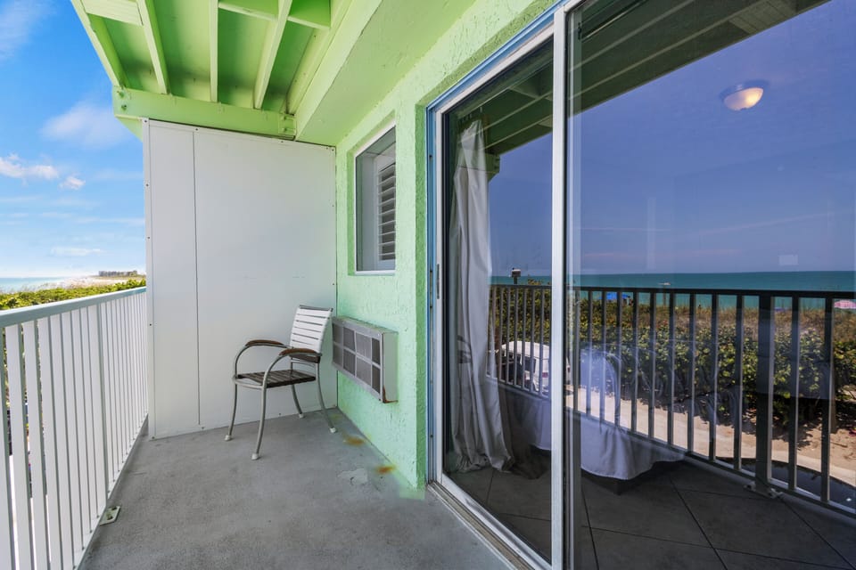 The private balcony faces the Atlantic Ocean.