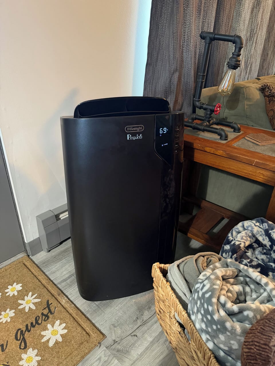 Portable air conditioner in living room