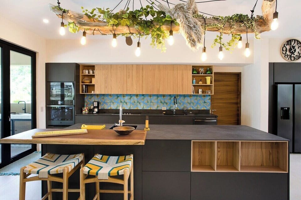Large kitchen with luxury appliances