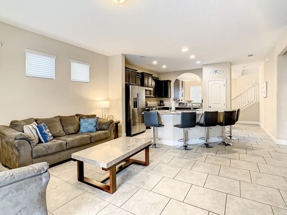Cozy living room with cozy couches and flat-screen TV