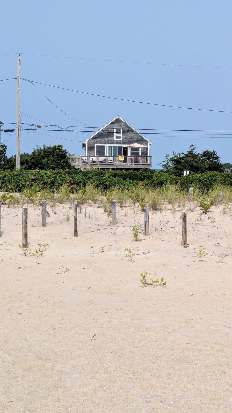 View back to the house from the private beach