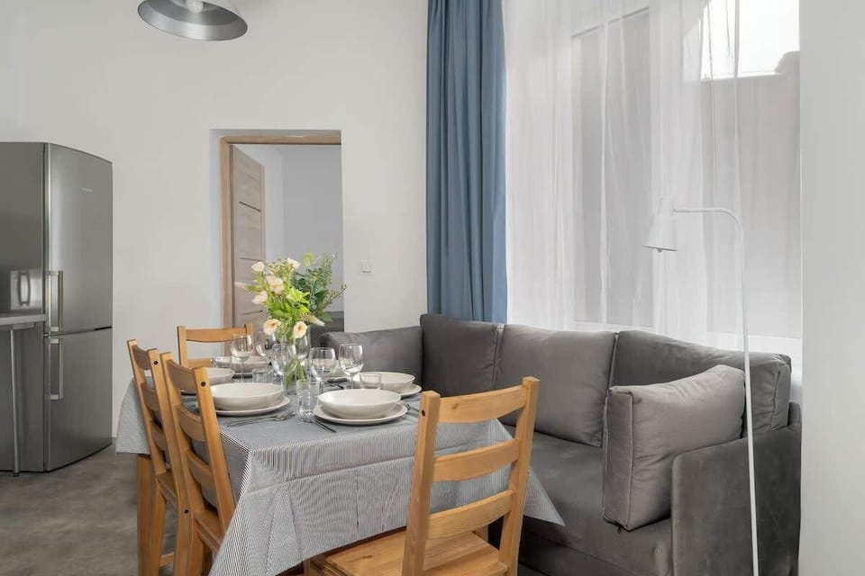 Living room with double sofa bed.