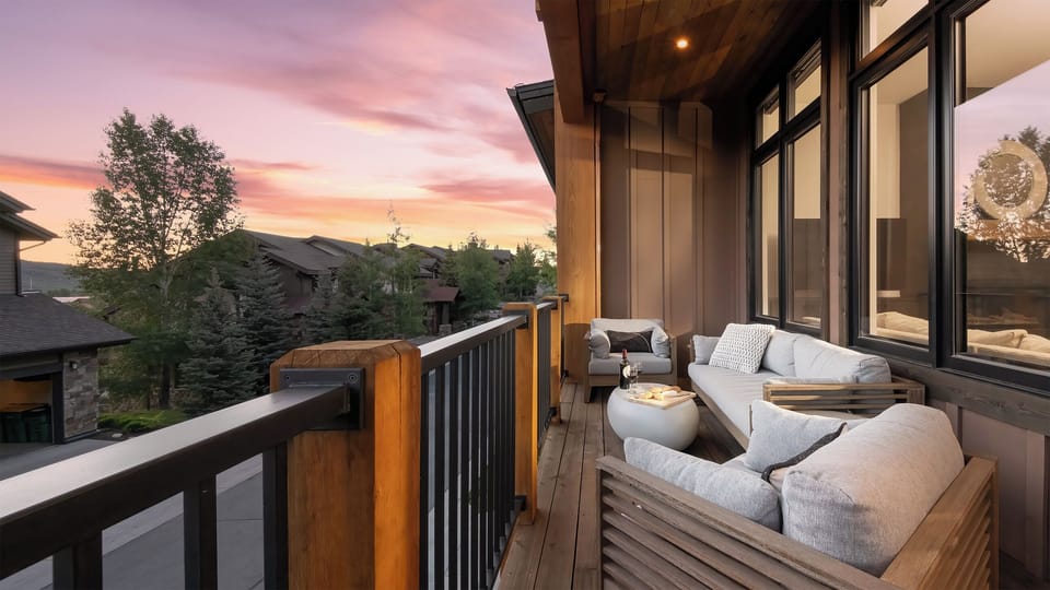 Deck, Main Level - Seating area with railing and outdoor chairs