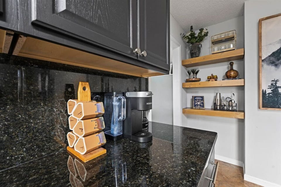 No kitchen is complete without coffee and a drink mixing station