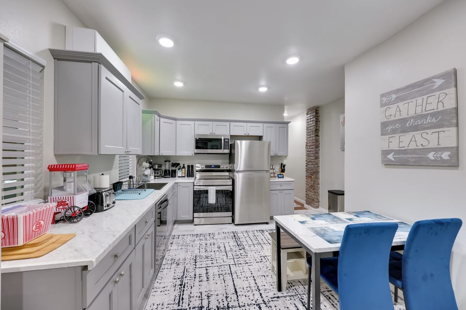 Kitchen & Dining Area | Single-Story House | In-Unit Laundry