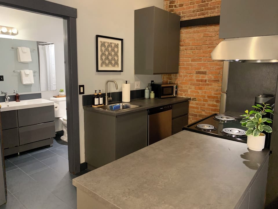 The kitchen is fully stocked with everything you need to make your own meals.