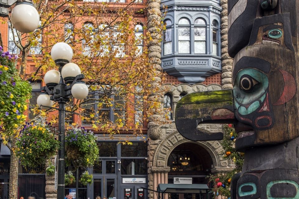 The center of Pioneer Square 1 block away.