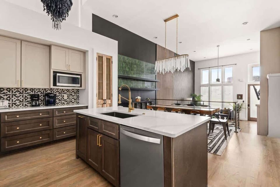 Kitchen island with dishwasher