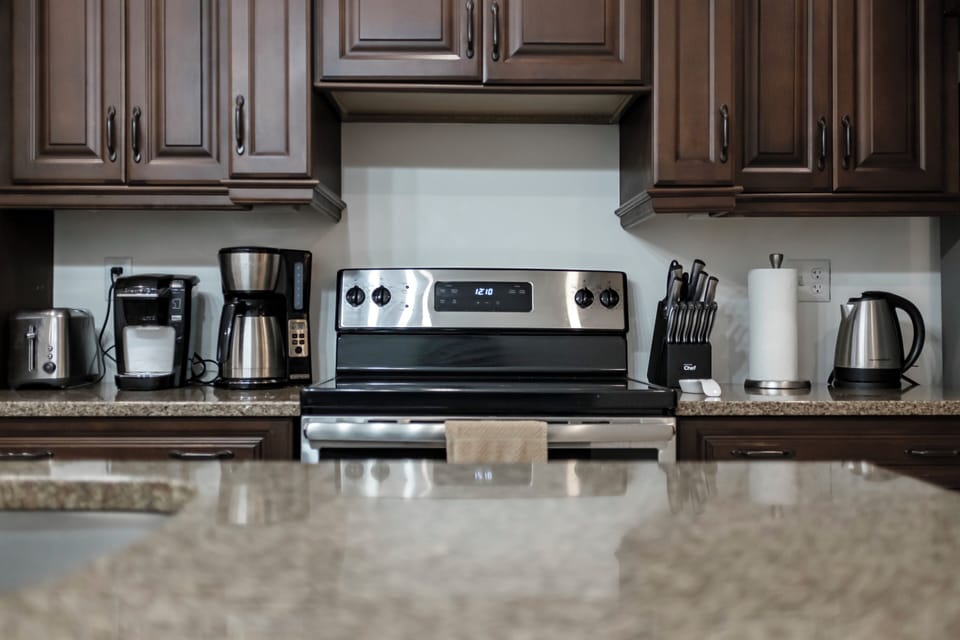The fully equipped kitchen provides everything you need to prepare delicious meals with ease.