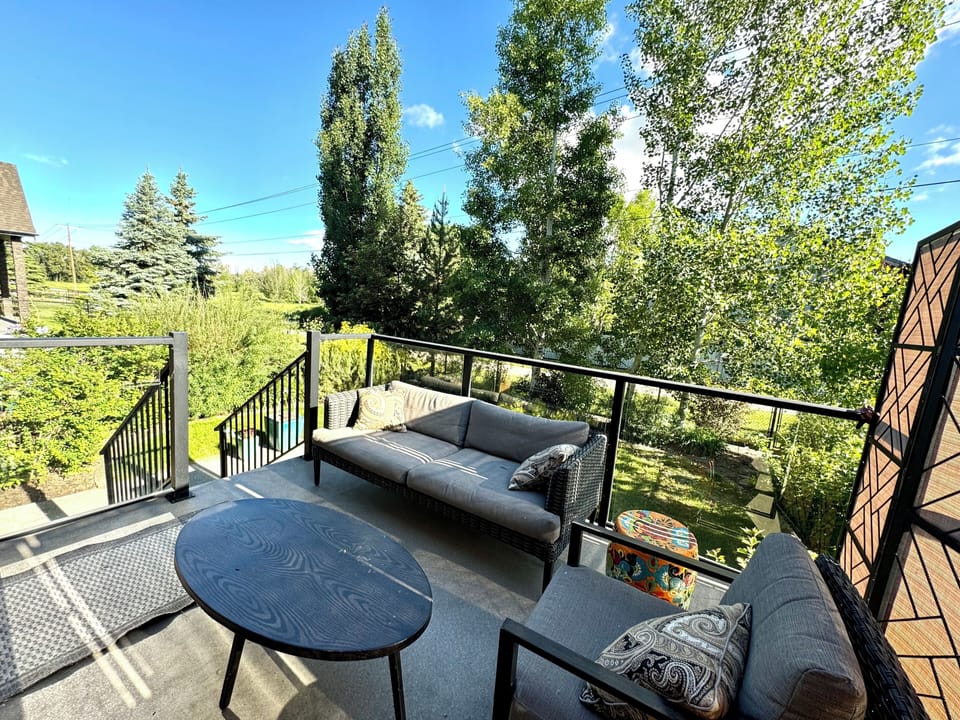 Back deck view to the park and pathway.