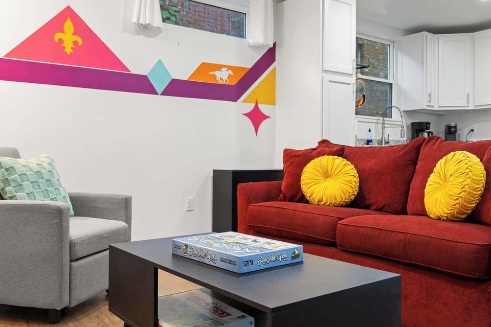 Living Room: Enjoy modern comforts in the eco-friendly ambiance of our home