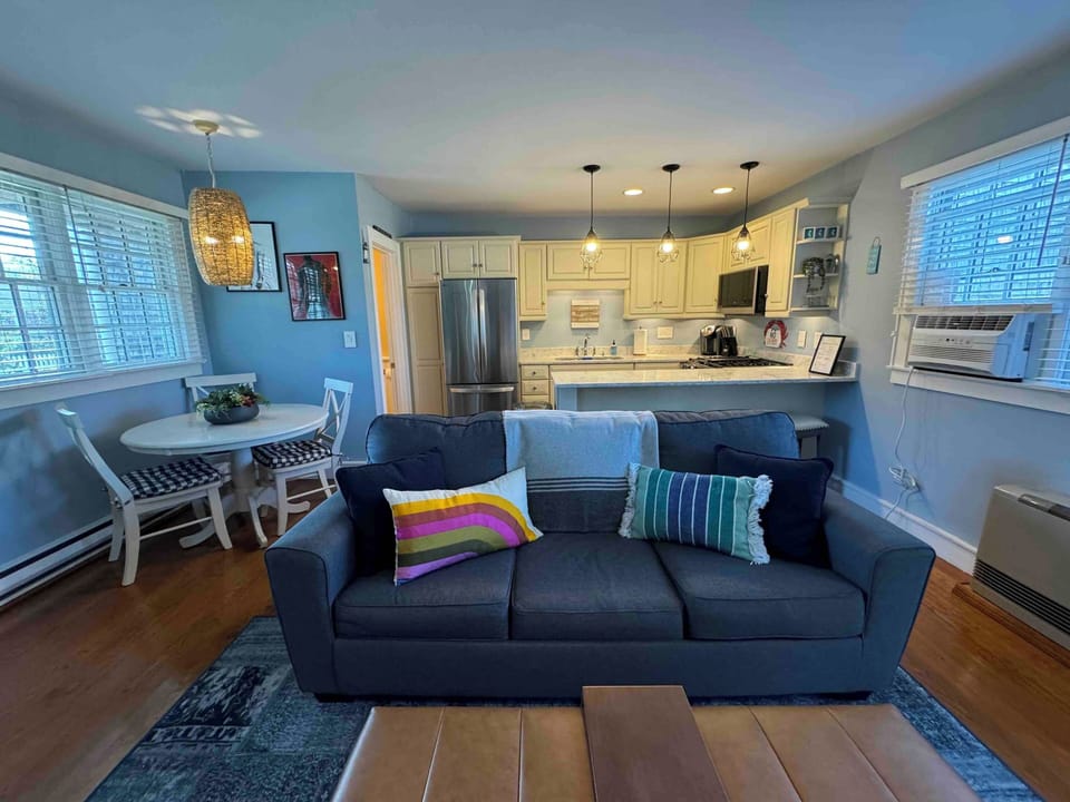 View of the living room, eating area, kitchen
