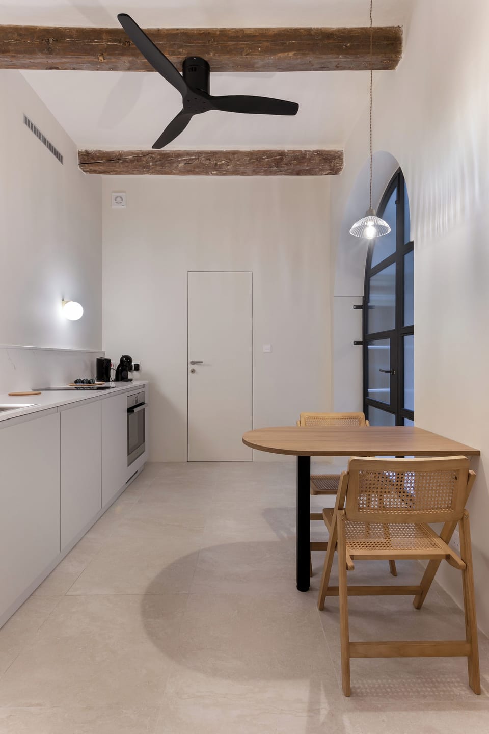 Kitchen & dining table with ceiling fan