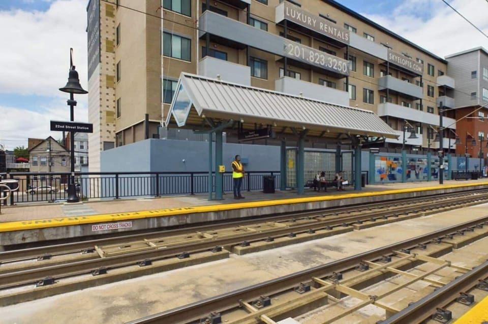 2 minute walk to Light Rail station (22nd Street Station) 