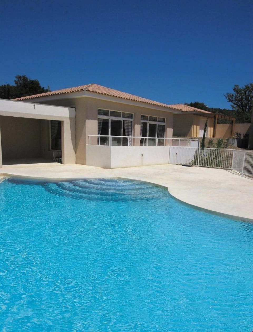 Take a dip in the outdoor pool after exploring the area.