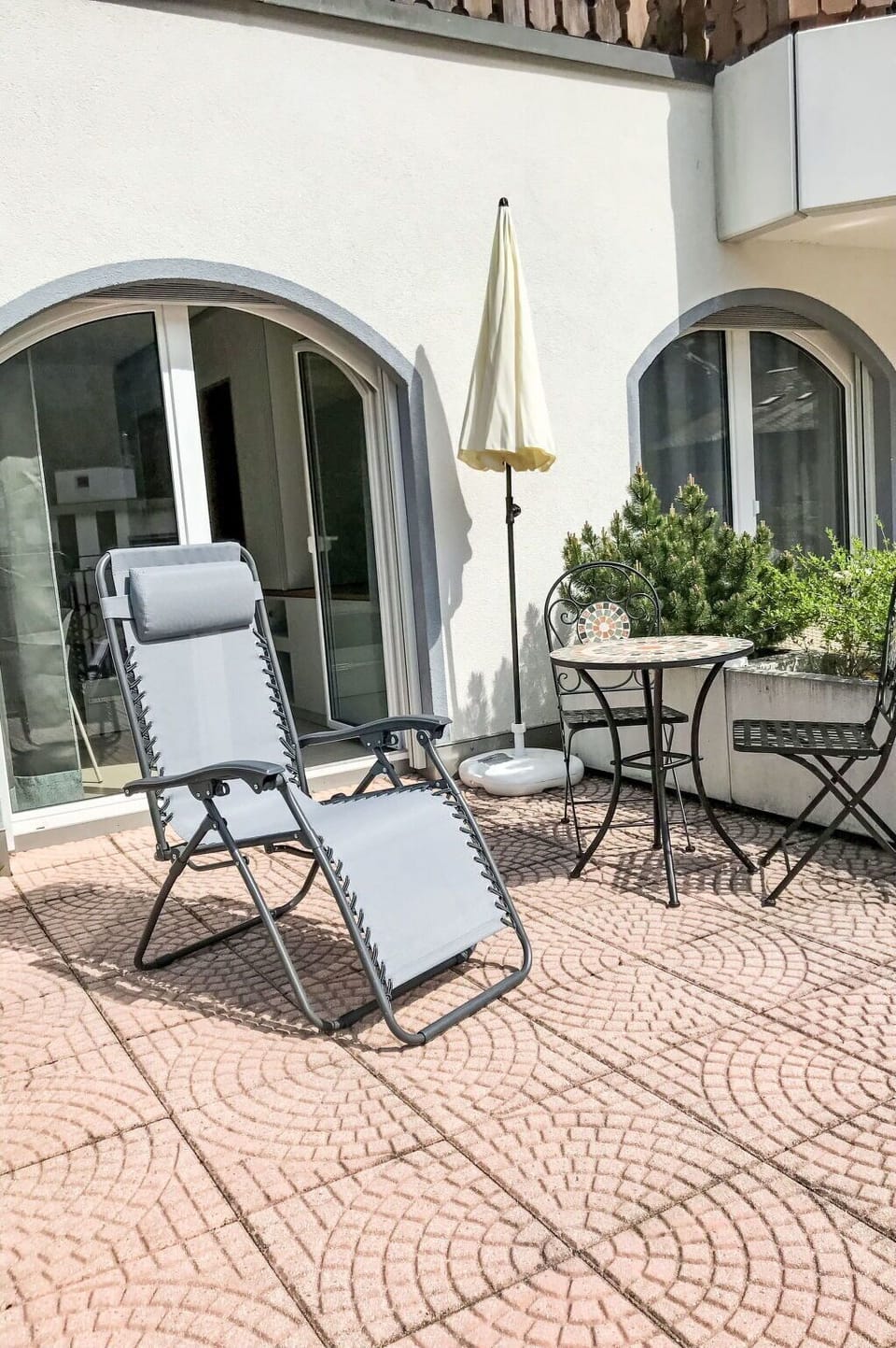 Furniture, Plant, Chair, Outdoor Furniture, Building, Table, Shade, Wood, Lighting, Interior Design