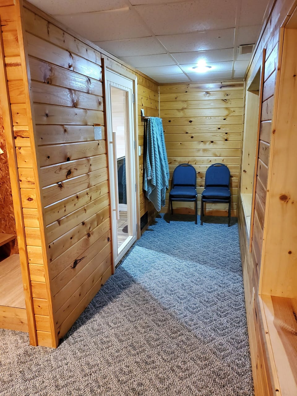 Sauna area in the Lower Level