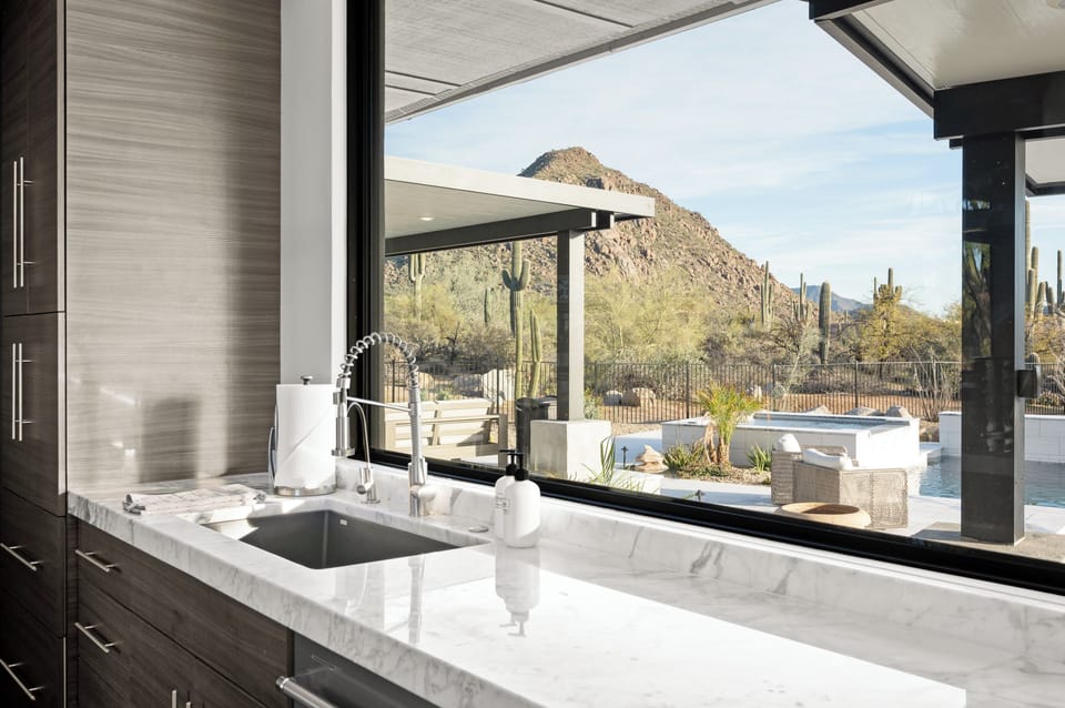 Check out the mountain views even while cooking!
