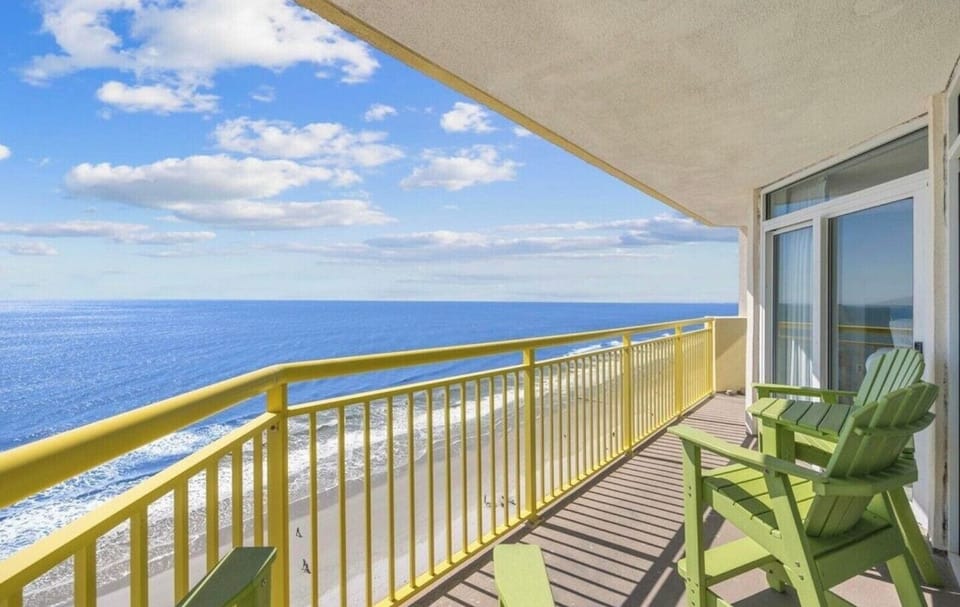 Balcony Ocean View From Living Room To The Right Of The Beach
