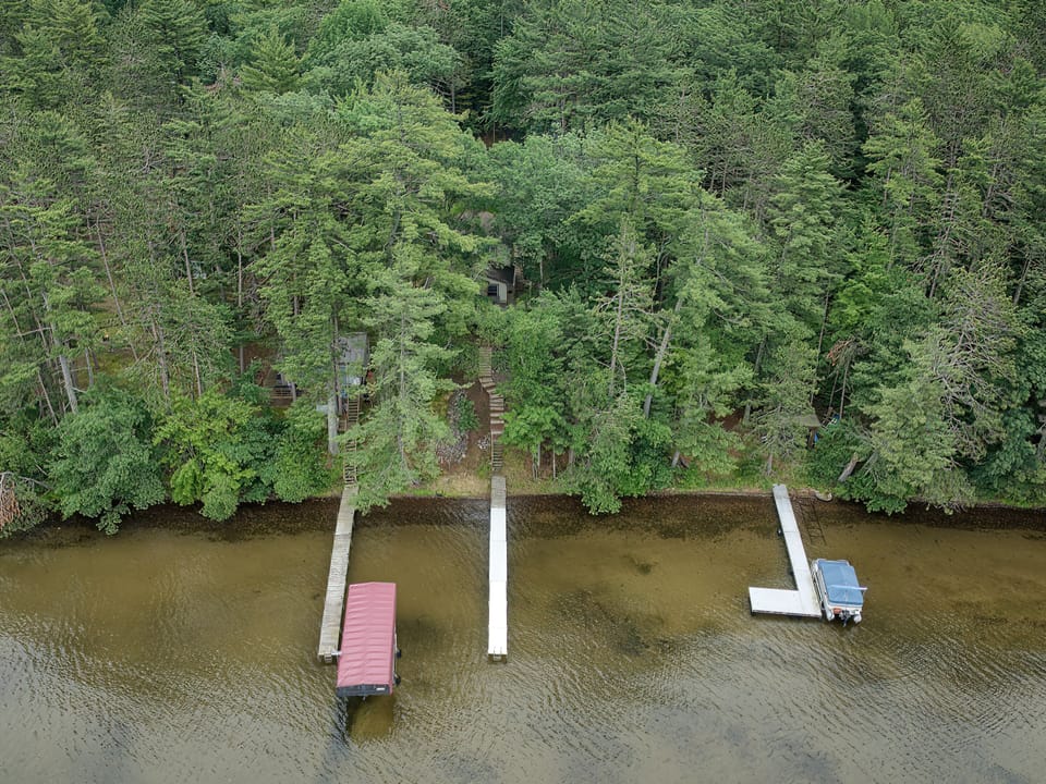 Aerial view of dock.