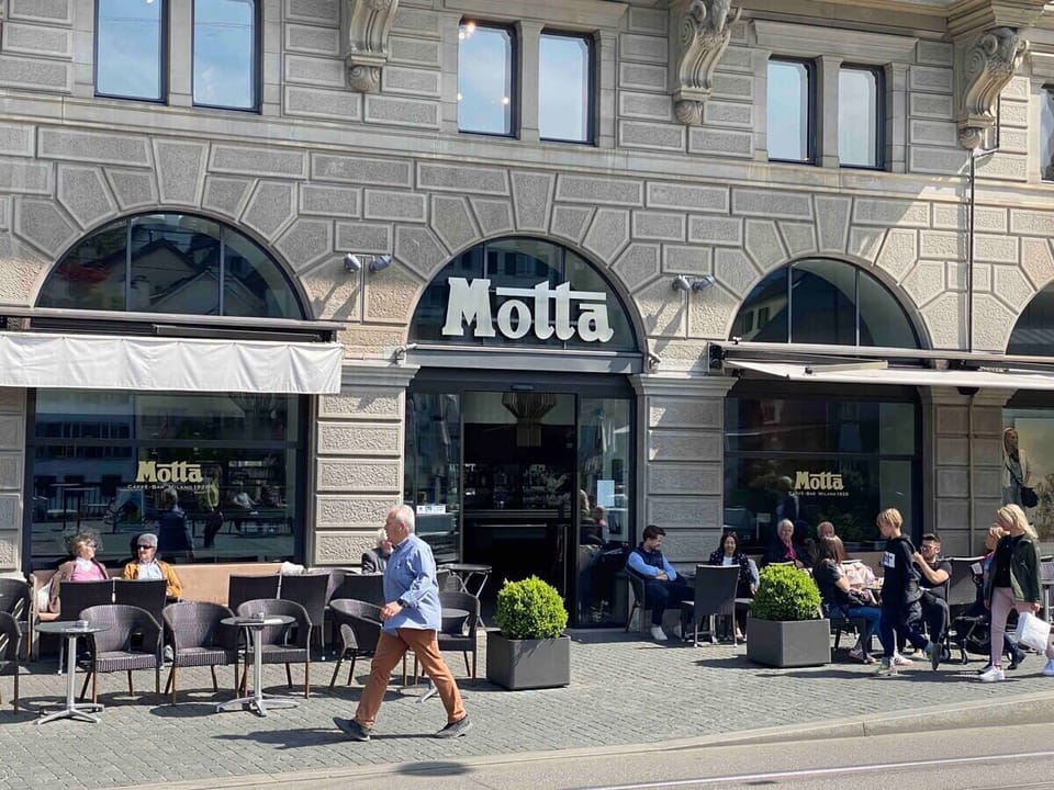 Famous Motta cafe nearby. Sit outdoors and admire the beautiful scenery and river