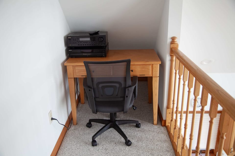 Dedicated workspace for remote work or planning your day’s adventures.