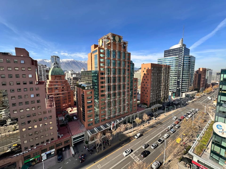 Experience stunning city and mountain views from this centrally located studio in Santiago, perfect for a memorable stay.