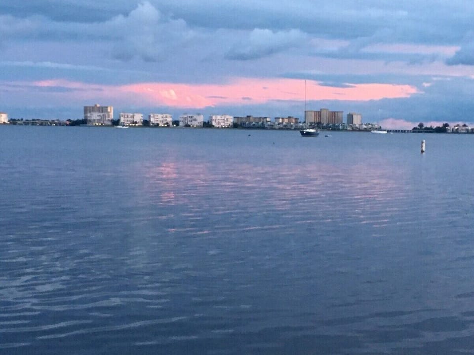 Lovely sunset from beach looking south to Tierra Verde. 