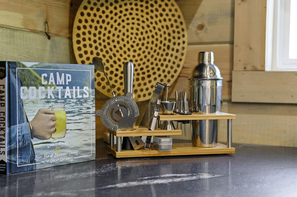 Explore new flavors with 'Camp Cocktails' and essential cocktail materials