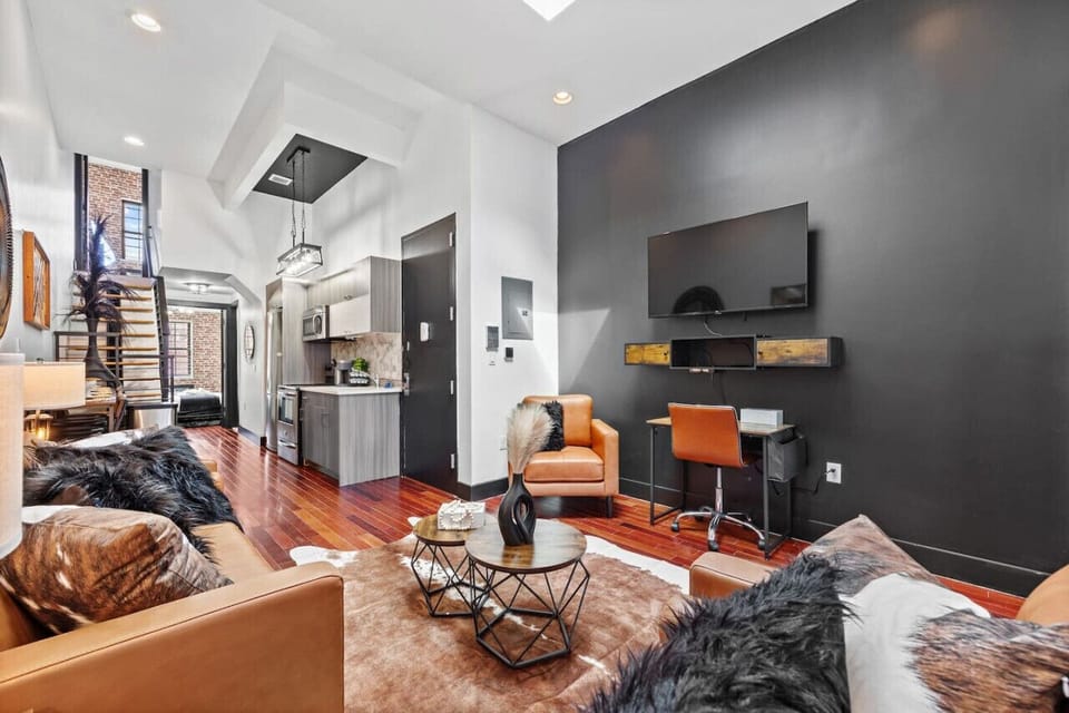 This Bushwick Loft is more than just a living room; it’s a retreat designed for connection, comfort, and discovery, offering you a true taste of Brooklyn’s eclectic style.