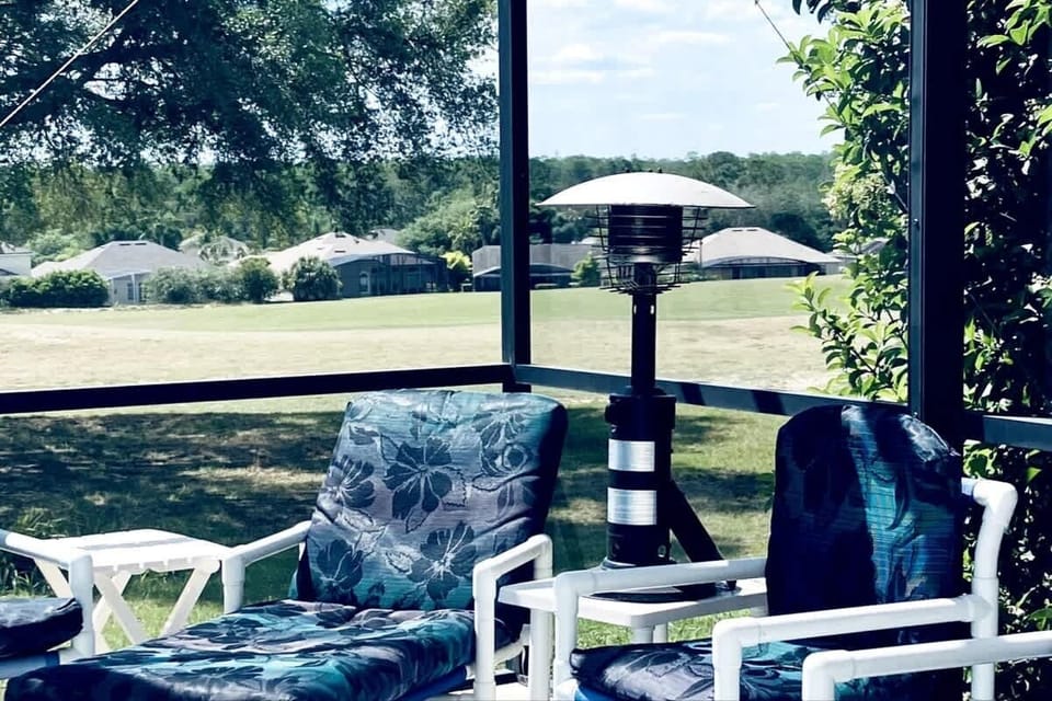 The propane lamp will be nice for a possible chilly evening. Propane can be purchased at the local Lowe's jut minutes away.